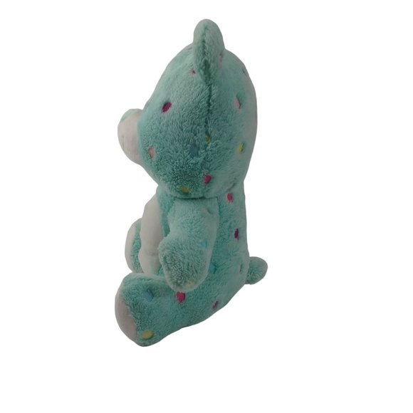 Kellytoy Mint Green Polka Dot Stars On Belly Bear Plush 12" Stuffed Animal - Picture 4 of 6